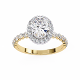 14k IGI certified oval ring with E-F color VVS-VS clarity diamonds 131