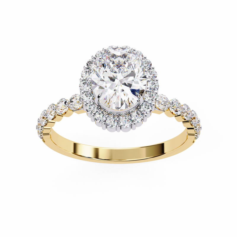 14k IGI certified oval ring with E-F color VVS-VS clarity diamonds 131