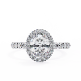 14k IGI certified oval ring with E-F color VVS-VS clarity diamonds 131