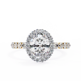 14k IGI certified oval ring with E-F color VVS-VS clarity diamonds 131