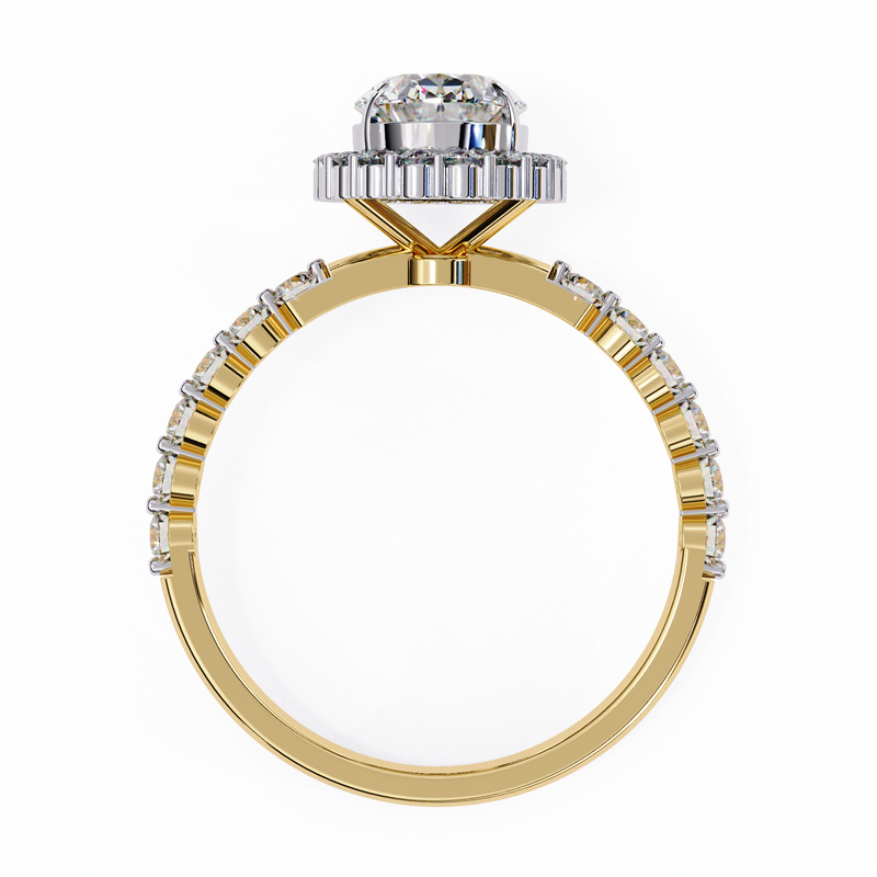 14k IGI certified oval ring with E-F color VVS-VS clarity diamonds 131
