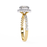 14K Lab Grown Diamond Oval Halo Engagement Ring, E-F Color, VVS-VS Clarity
