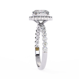 14K Lab Grown Diamond Oval Halo Engagement Ring, E-F Color, VVS-VS Clarity