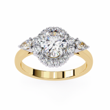 14k IGI certified oval ring with E-F color VVS-VS clarity diamonds 132