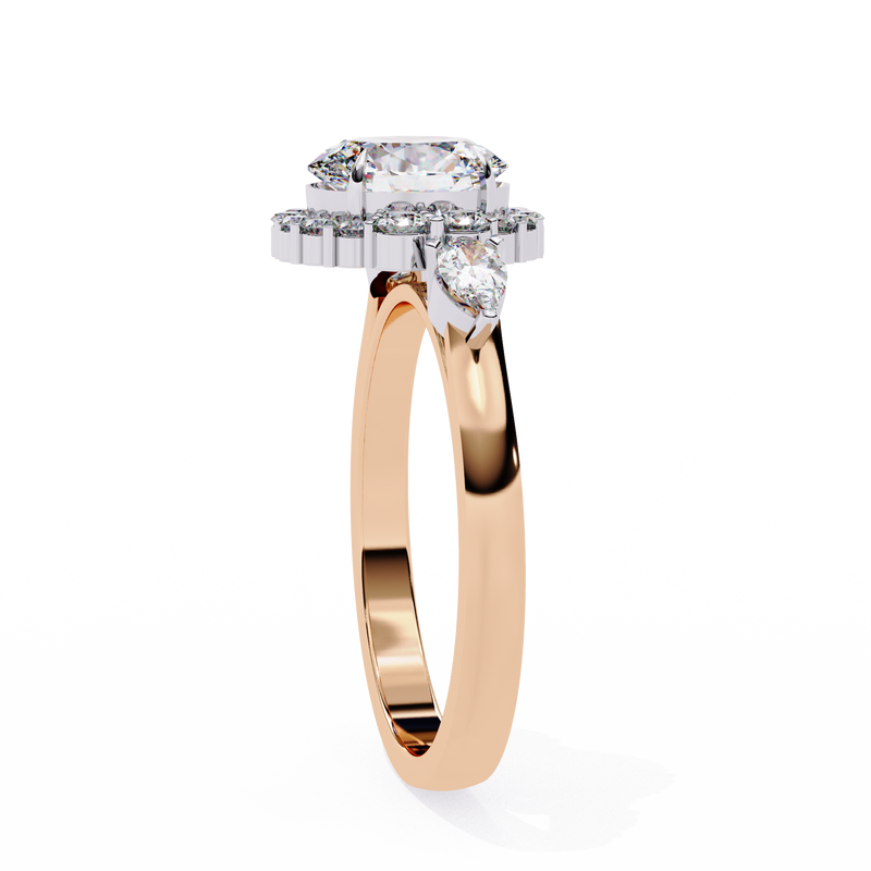 14k IGI certified oval ring with E-F color VVS-VS clarity diamonds 132