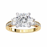 14k IGI certified princess ring with E-F color VVS-VS clarity diamonds 133