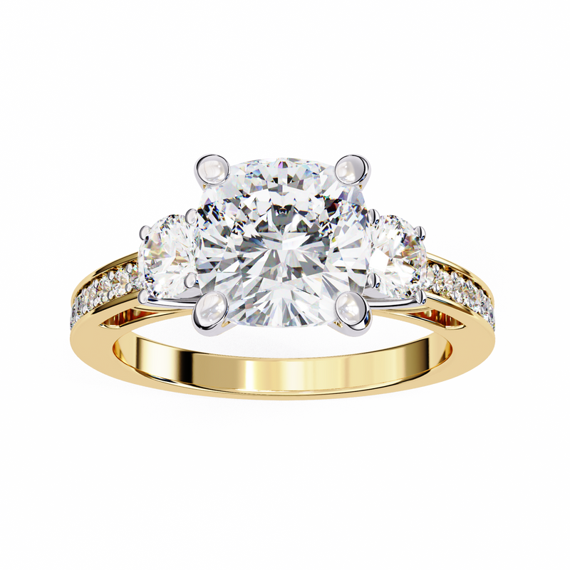 14k IGI certified princess ring with E-F color VVS-VS clarity diamonds 133