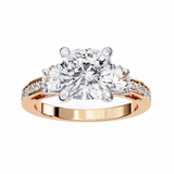 14k IGI certified princess ring with E-F color VVS-VS clarity diamonds 133