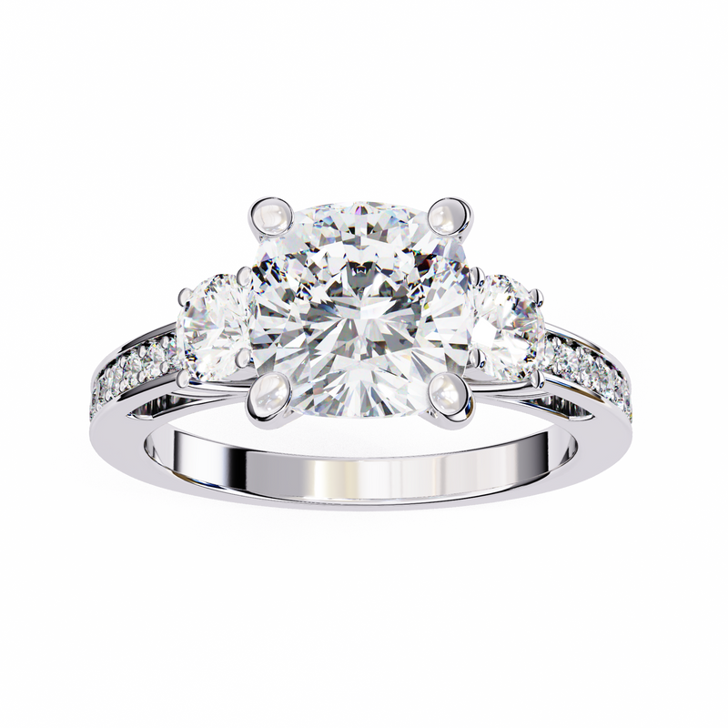 14k IGI certified princess ring with E-F color VVS-VS clarity diamonds 133