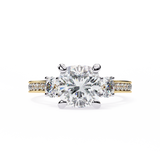 14k IGI certified princess ring with E-F color VVS-VS clarity diamonds 133