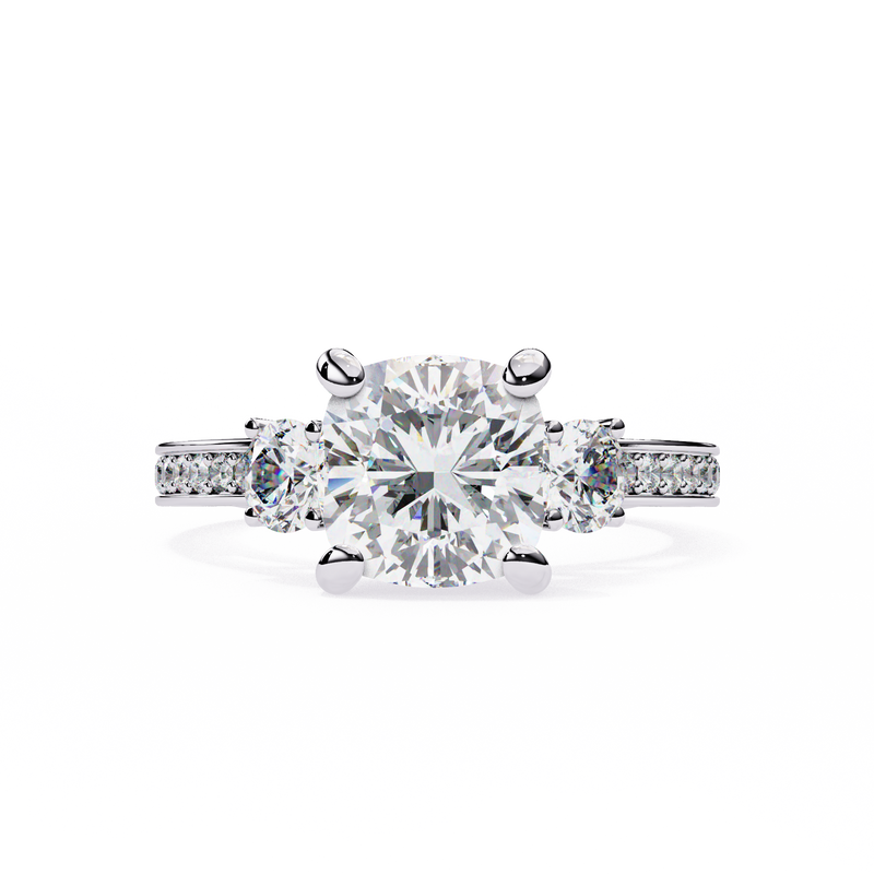 14k IGI certified princess ring with E-F color VVS-VS clarity diamonds 133