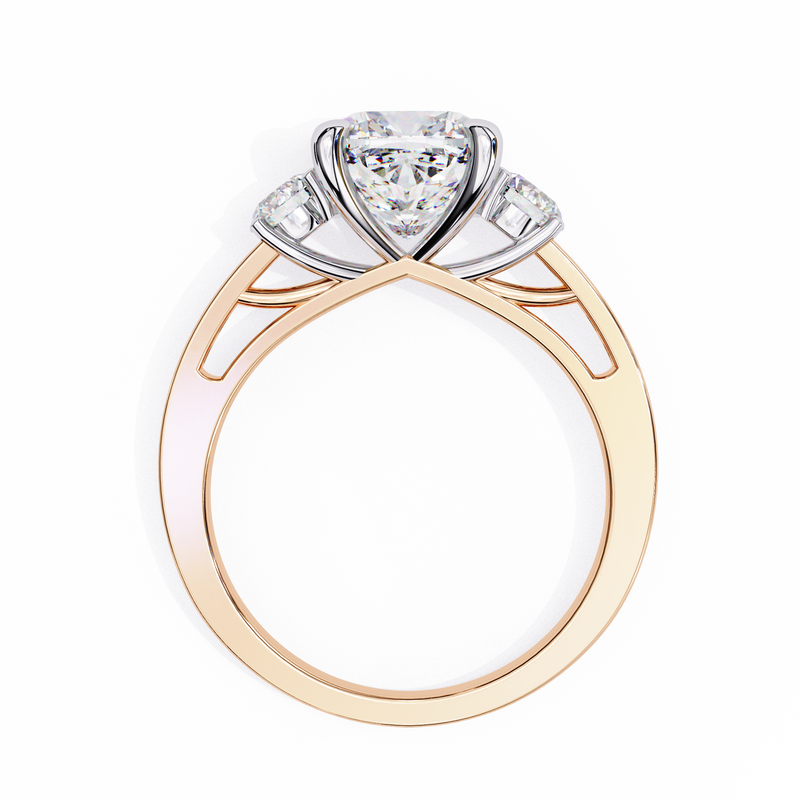 14k IGI certified princess ring with E-F color VVS-VS clarity diamonds 133