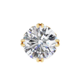 14K White Gold IGI Certified Round Solitaire Stud Earrings, 6 Split Prongs, D-E Color, VVS/VS Clarity