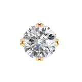 14K White Gold IGI Certified Round Solitaire Stud Earrings, 6 Split Prongs, D-E Color, VVS/VS Clarity