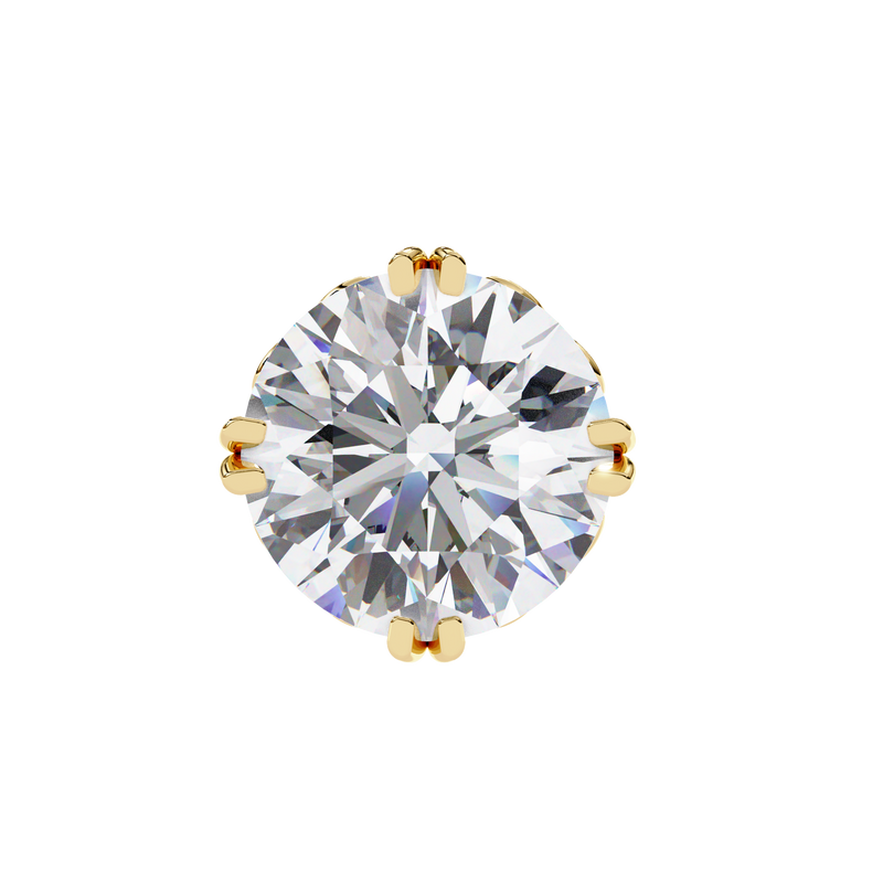 14K White Gold IGI Certified Round Solitaire Stud Earrings, 6 Split Prongs, D-E Color, VVS/VS Clarity