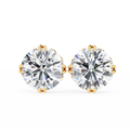 14K White Gold IGI Certified Round Solitaire Stud Earrings, 6 Split Prongs, D-E Color, VVS/VS Clarity