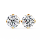 14K White Gold IGI Certified Round Solitaire Stud Earrings, 6 Split Prongs, D-E Color, VVS/VS Clarity
