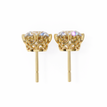 14K White Gold IGI Certified Round Solitaire Stud Earrings, 6 Split Prongs, D-E Color, VVS/VS Clarity