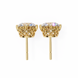 14K White Gold IGI Certified Round Solitaire Stud Earrings, 6 Split Prongs, D-E Color, VVS/VS Clarity