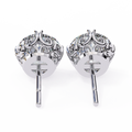 14K White Gold IGI Certified Round Solitaire Stud Earrings, 6 Split Prongs, D-E Color, VVS/VS Clarity