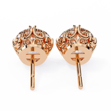 14K White Gold IGI Certified Round Solitaire Stud Earrings, 6 Split Prongs, D-E Color, VVS/VS Clarity