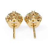 14K White Gold IGI Certified Round Solitaire Stud Earrings, 6 Split Prongs, D-E Color, VVS/VS Clarity