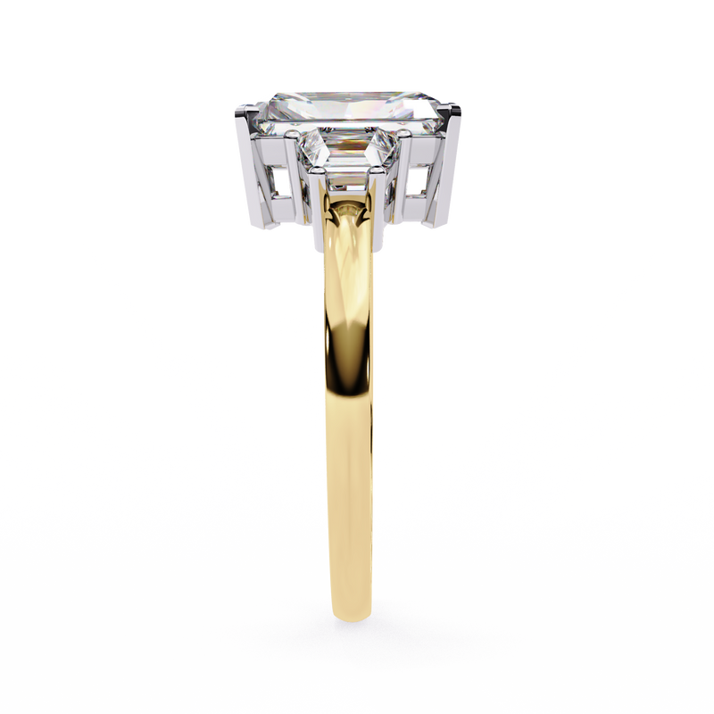 14k IGI certified emerald ring with E-F color VVS-VS clarity diamonds 134