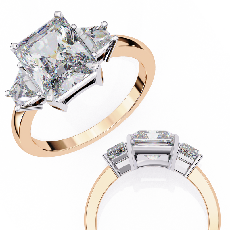 14k IGI certified emerald ring with E-F color VVS-VS clarity diamonds 134
