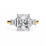 14k IGI certified emerald ring with E-F color VVS-VS clarity diamonds 134