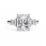 14k IGI certified emerald ring with E-F color VVS-VS clarity diamonds 134