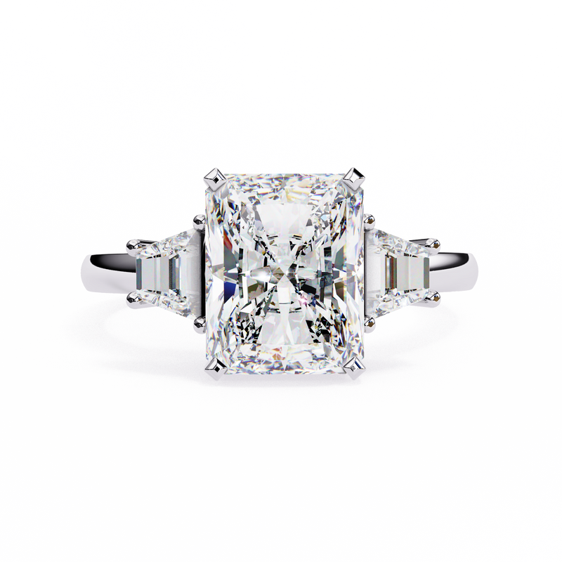 14k IGI certified emerald ring with E-F color VVS-VS clarity diamonds 134