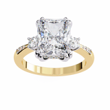 14k IGI certified radiant ring with E-F color VVS-VS clarity diamonds 135