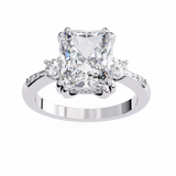 14k IGI certified radiant ring with E-F color VVS-VS clarity diamonds 135