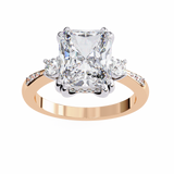 14k IGI certified radiant ring with E-F color VVS-VS clarity diamonds 135