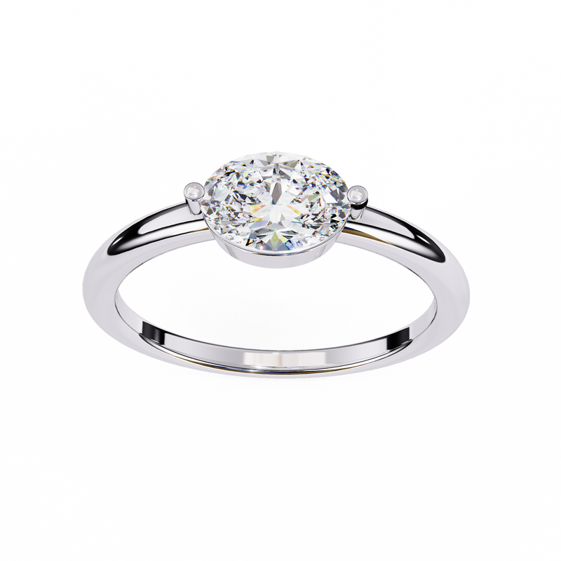 14k IGI certified oval ring with E-F color VVS-VS clarity diamonds 136