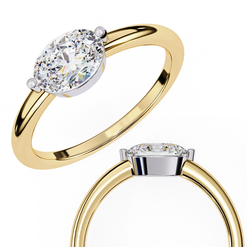 14k IGI certified oval ring with E-F color VVS-VS clarity diamonds 136