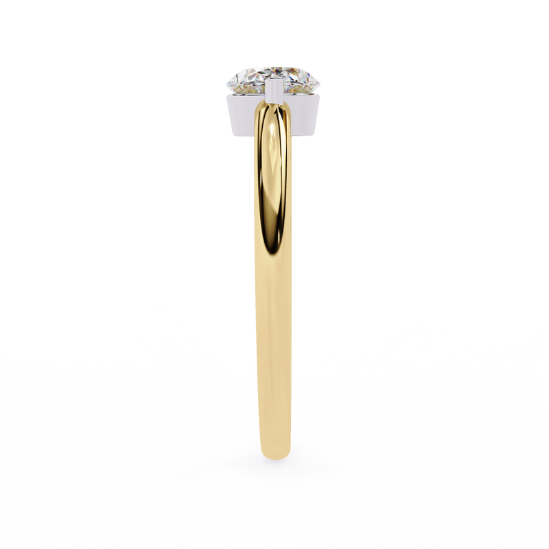 14K Lab Grown Diamond Oval Solitaire Engagement Ring, E-F Color, VVS-VS Clarity