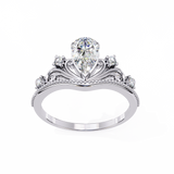 14k IGI certified pear ring with E-F color VVS-VS clarity diamonds 137