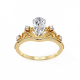 14k IGI certified pear ring with E-F color VVS-VS clarity diamonds 137
