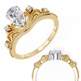 14k IGI certified pear ring with E-F color VVS-VS clarity diamonds 137