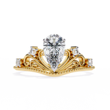 14k IGI certified pear ring with E-F color VVS-VS clarity diamonds 137