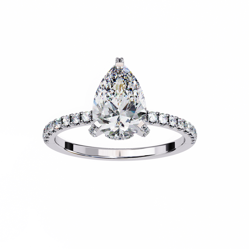 14k IGI certified pear ring with E-F color VVS-VS clarity diamonds 138