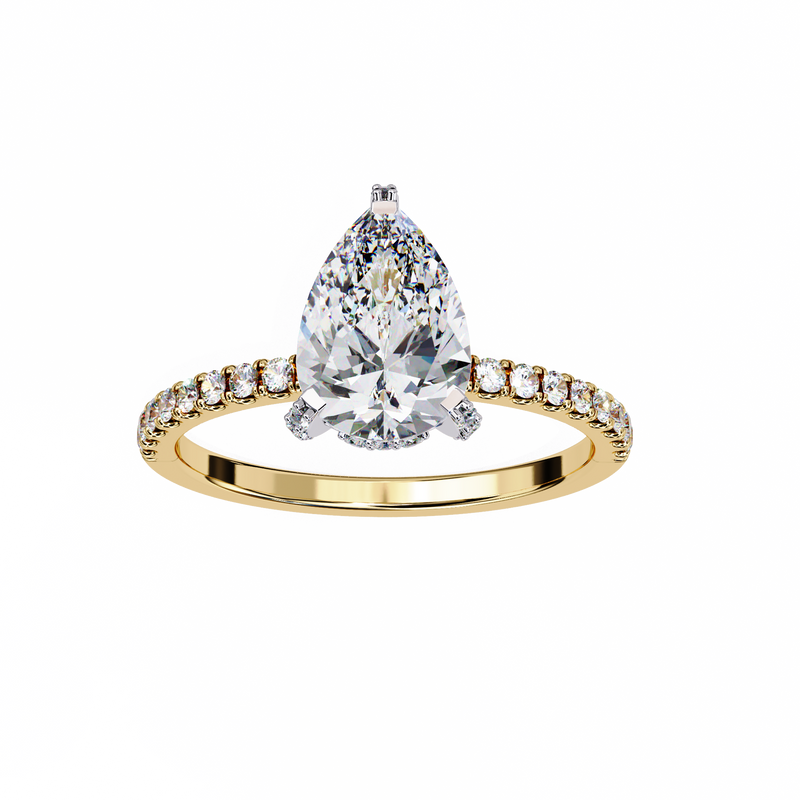 14k IGI certified pear ring with E-F color VVS-VS clarity diamonds 138