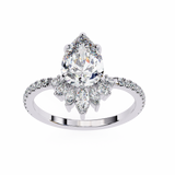 14k IGI certified pear ring with E-F color VVS-VS clarity diamonds 139