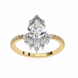 14k IGI certified pear ring with E-F color VVS-VS clarity diamonds 139