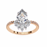 14k IGI certified pear ring with E-F color VVS-VS clarity diamonds 139