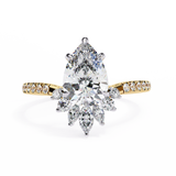 14k IGI certified pear ring with E-F color VVS-VS clarity diamonds 139