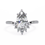 14k IGI certified pear ring with E-F color VVS-VS clarity diamonds 139