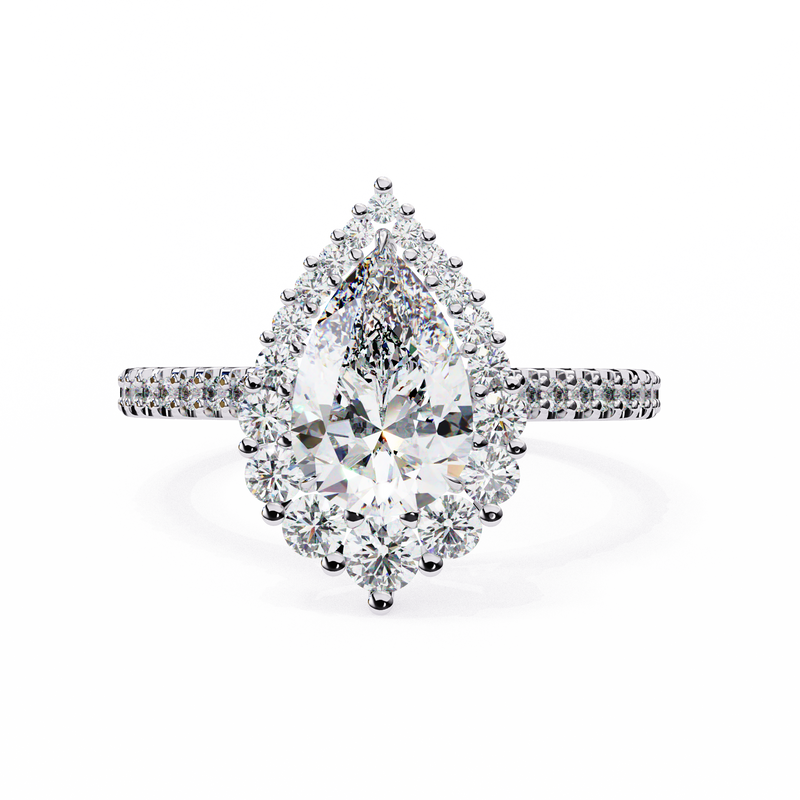 14k IGI certified pear ring with E-F color VVS-VS clarity diamonds 140