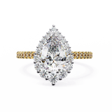 14k IGI certified pear ring with E-F color VVS-VS clarity diamonds 140